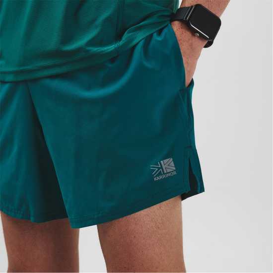 Karrimor Мъжки Шорти Run 5 Inch Shorts Mens Синьо-зелено Мъжки дрехи за бягане