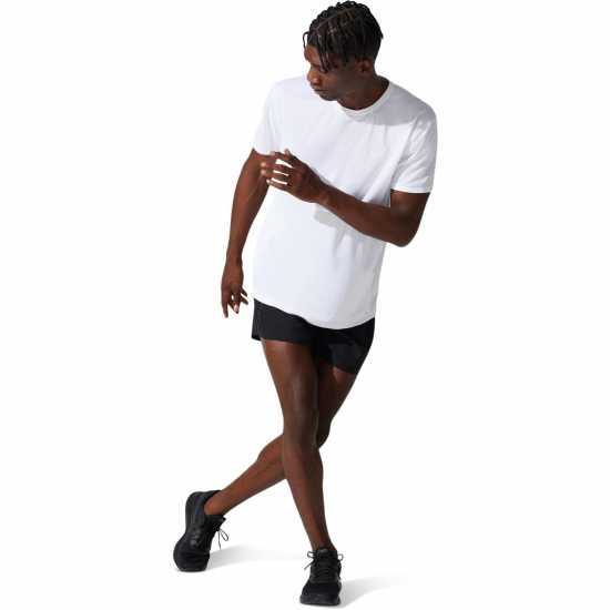 Asics Mens 5Inch Core Running Short Black/Grey Мъжко облекло за едри хора