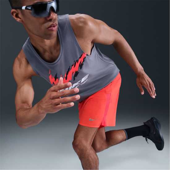 Nike Challenger Mens 2-In-1 Running Shorts Crimson/Rf Silv Мъжки дрехи за бягане