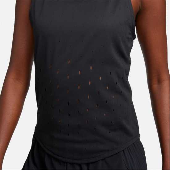 Nike AeroSwift Women's Dri-FIT ADV Running Singlet Черно/Бяло Дамски дрехи за бягане