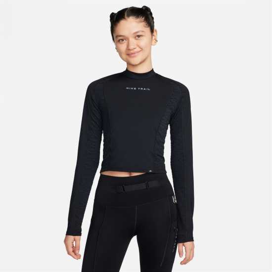 Nike Trail Women's Dri-FIT Long-Sleeve Running Top Черно Дамски дрехи за бягане