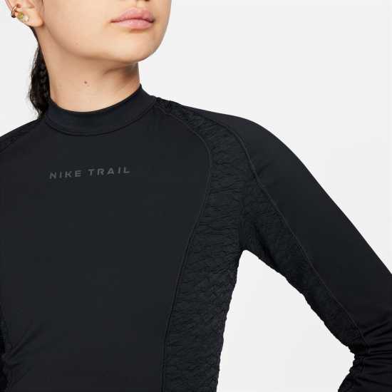 Nike Trail Women's Dri-FIT Long-Sleeve Running Top Черно Дамски дрехи за бягане