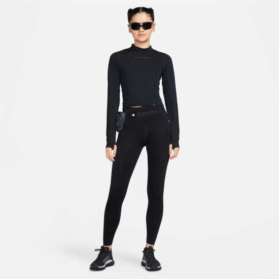 Nike Trail Women's Dri-FIT Long-Sleeve Running Top Черно Дамски дрехи за бягане