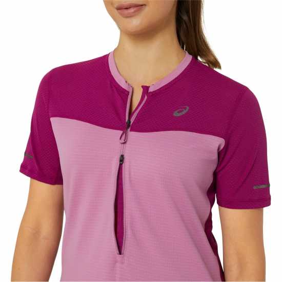 Дамски горнища с цип Asics Fuji Short Sleeve Top Ld42 Мека Череша Asics Fuji Short Sleeve Top Ld42 Мека Череша Дамски горнища с цип
