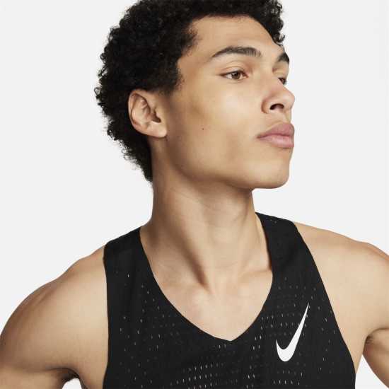 Мъжки дрехи за бягане Nike AeroSwift Men's Dri-FIT ADV Running Singlet Черно/Сметана Бяло Nike AeroSwift Men's Dri-FIT ADV Running Singlet Черно/Сметана Бяло Мъжки дрехи за бягане