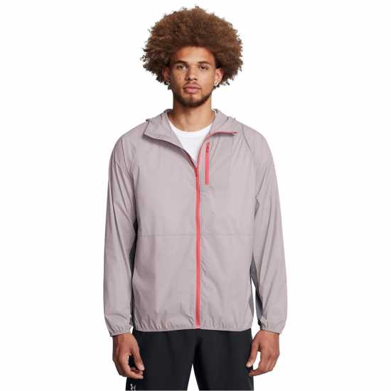 Under Armour Men's Launch Lightweight Water Resistant Wind Resistant Packable Performance Running Jacket Тетра Сиво 