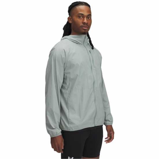 Under Armour Men's Launch Lightweight Water Resistant Wind Resistant Packable Performance Running Jacket Green 