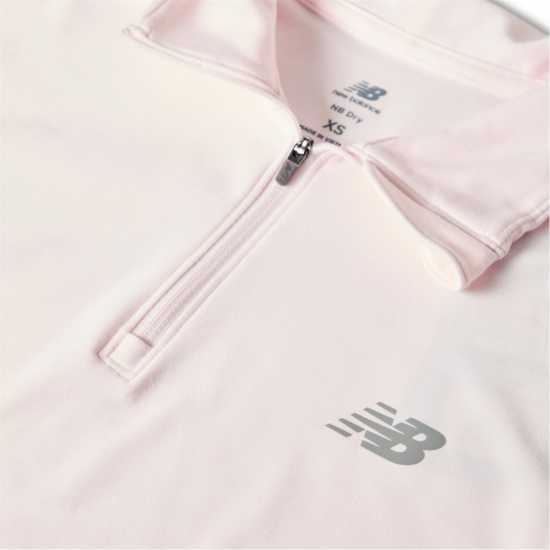 New Balance Womens Running Space Dye Quarter Zip Pink Salt 