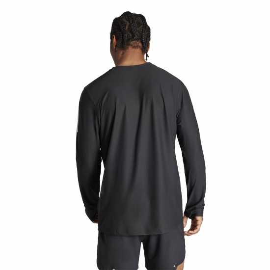 Adidas Own The Run Long-Sleeve Top Mens Черно Мъжки дрехи за бягане