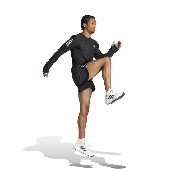 Adidas Own The Run Long-Sleeve Top Mens Черно Мъжки дрехи за бягане