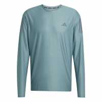 Adidas Own The Run Long-Sleeve Top Mens Preloved Teal Мъжки дрехи за бягане