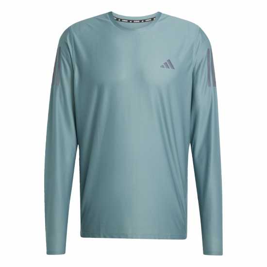 Adidas Own The Run Long-Sleeve Top Mens Preloved Teal Мъжки дрехи за бягане