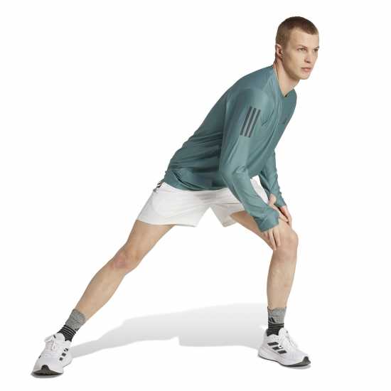 Adidas Own The Run Long-Sleeve Top Mens Preloved Teal Мъжки дрехи за бягане