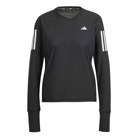 Adidas Own The Run Long-Sleeve Top Womens Черно Дамски дрехи за бягане