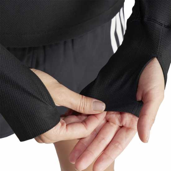 Adidas Own The Run Long-Sleeve Top Womens Черно Дамски дрехи за бягане