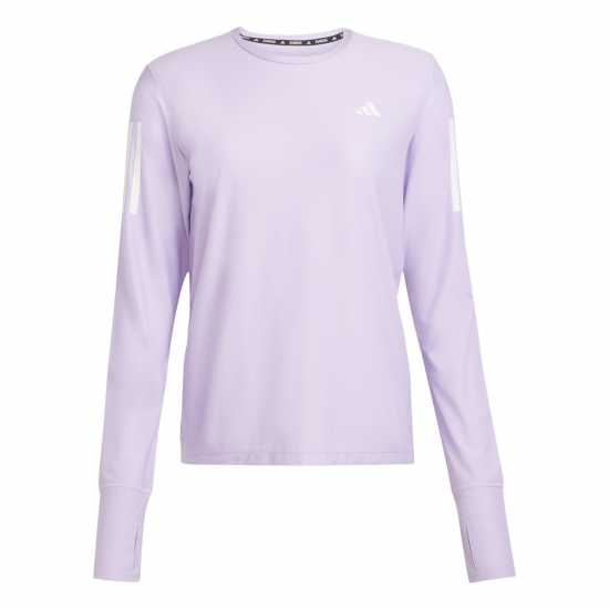 Adidas Own The Run Long-Sleeve Top Womens Powder Plum Дамски дрехи за бягане
