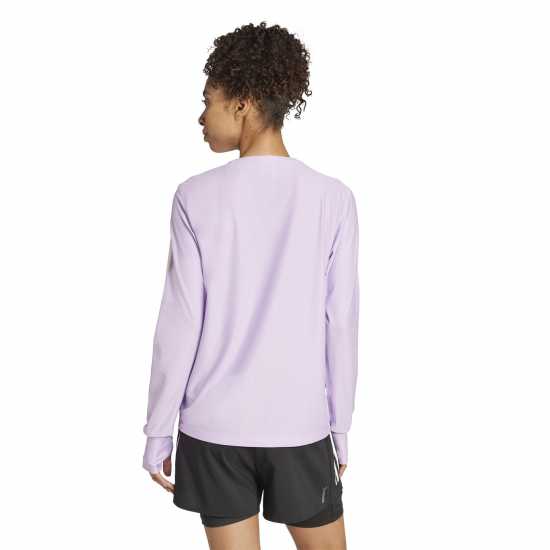 Adidas Own The Run Long-Sleeve Top Womens Powder Plum Дамски дрехи за бягане