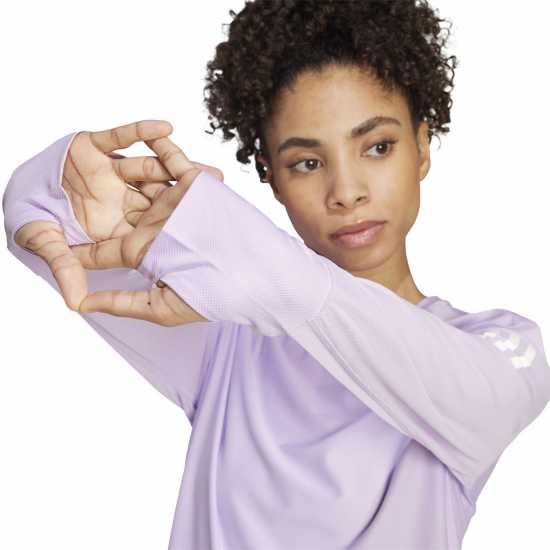 Adidas Own The Run Long-Sleeve Top Womens Powder Plum Дамски дрехи за бягане