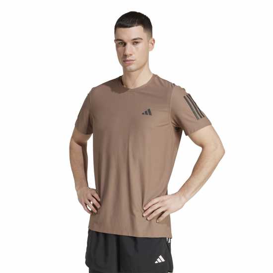 Adidas Мъжка Риза Own The Run T-Shirt Mens Trace Brown Мъжки дрехи за бягане