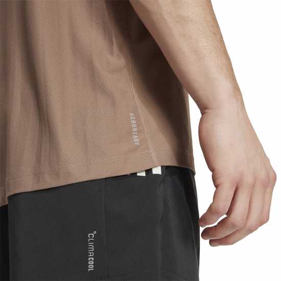 Adidas Мъжка Риза Own The Run T-Shirt Mens Trace Brown Мъжки дрехи за бягане
