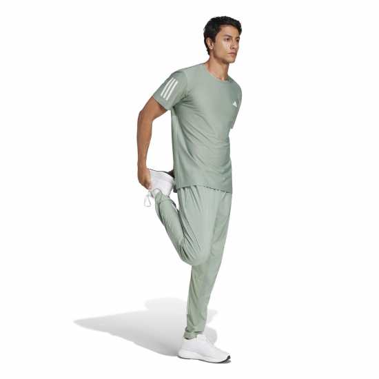 Adidas Мъжка Риза Own The Run T-Shirt Mens Сребърно зелено 