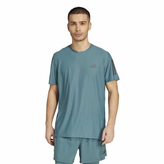 Adidas Мъжка Риза Own The Run T-Shirt Mens Preloved Teal Мъжки дрехи за бягане