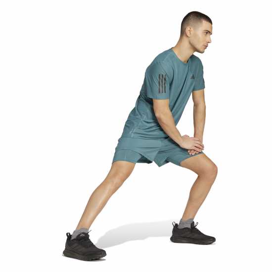 Adidas Мъжка Риза Own The Run T-Shirt Mens Preloved Teal Мъжки дрехи за бягане