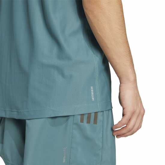 Adidas Мъжка Риза Own The Run T-Shirt Mens Preloved Teal Мъжки дрехи за бягане