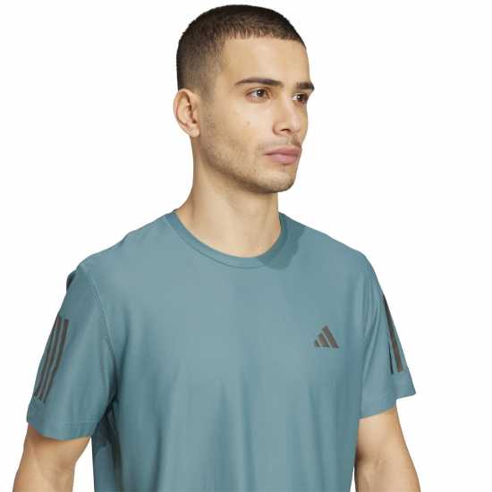 Adidas Мъжка Риза Own The Run T-Shirt Mens Preloved Teal Мъжки дрехи за бягане