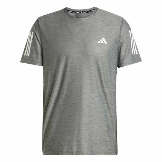 Adidas Мъжка Риза Own The Run T-Shirt Mens Grey/White Мъжки дрехи за бягане