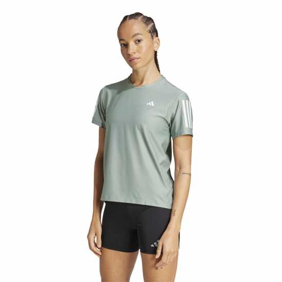 Adidas Own The Run T-Shirt Womens Сребърно зелено Атлетика