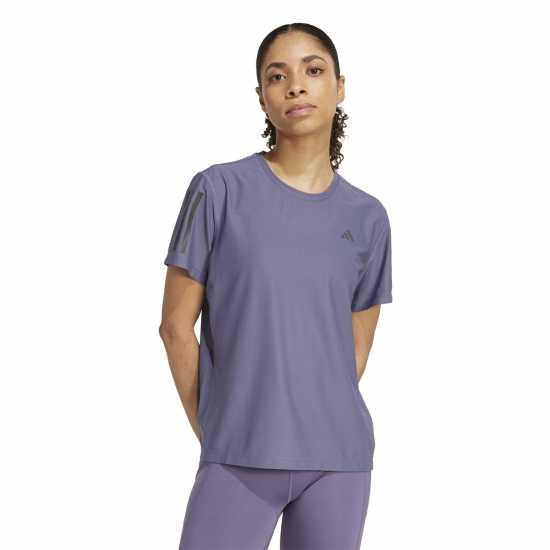 Adidas Own The Run T-Shirt Womens violet Дамски дрехи за бягане