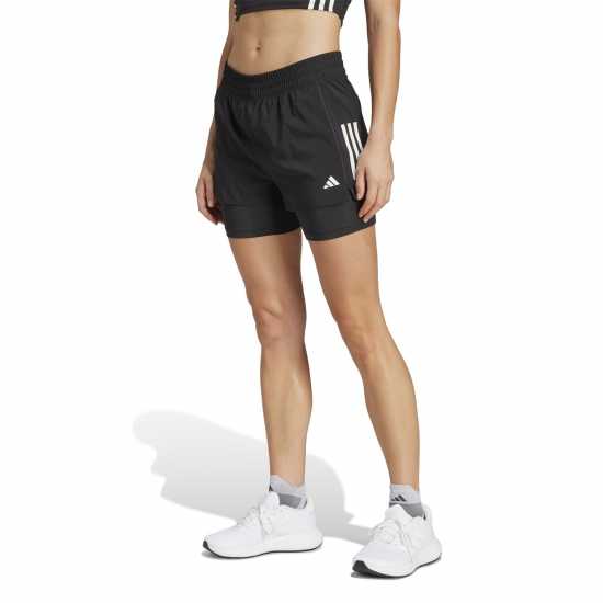 Adidas Дамски Шорти Own The Run 2-In-1 Running Shorts Womens Черно Дамски клинове за фитнес