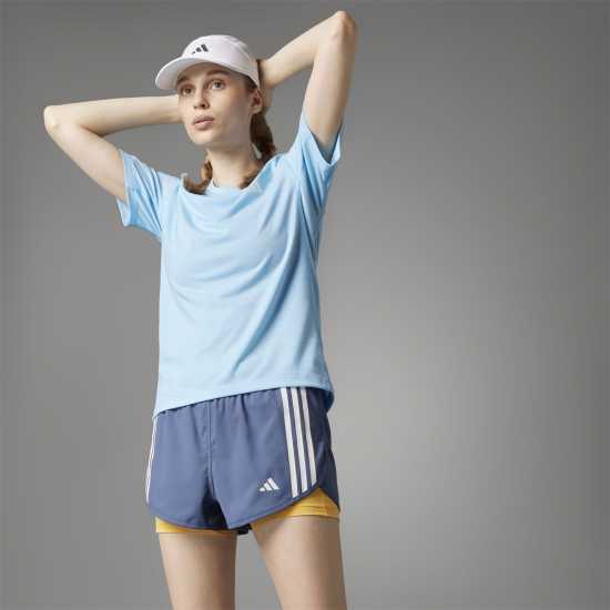 Adidas Дамски Шорти Own The Run 3-Stripes 2-In-1 Shorts Womens  - Дамски клинове за фитнес
