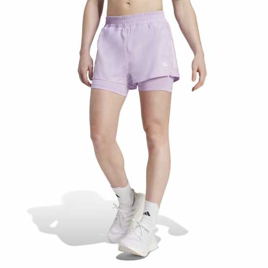 Adidas Дамски Шорти Own The Run 2-In-1 Running Shorts Womens Powder Plum Дамски клинове за фитнес