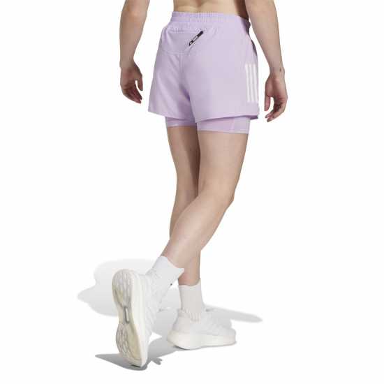Adidas Дамски Шорти Own The Run 2-In-1 Running Shorts Womens Powder Plum Дамски клинове за фитнес
