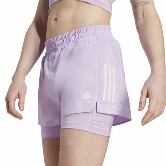 Adidas Дамски Шорти Own The Run 2-In-1 Running Shorts Womens Powder Plum Дамски клинове за фитнес