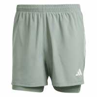 Adidas Мъжки Шорти За Бягане Own The Run 2-In-1 Running Shorts Mens Сребърно зелено Атлетика