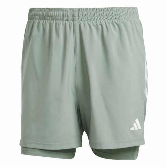 Adidas Мъжки Шорти За Бягане Own The Run 2-In-1 Running Shorts Mens Сребърно зелено Атлетика