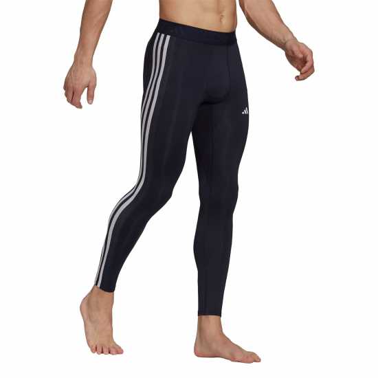 Adidas Мъжки Клин Techfit 3-Stripes Training Long Tights Mens  Мъжки дрехи за фитнес