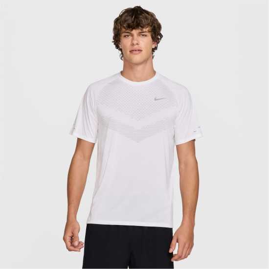 Nike Stride Short Sleeve Performance Tee Mens Бяло Атлетика