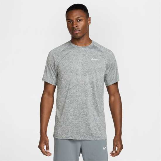 Nike Stride Short Sleeve Performance Tee Mens Димно сиво Атлетика