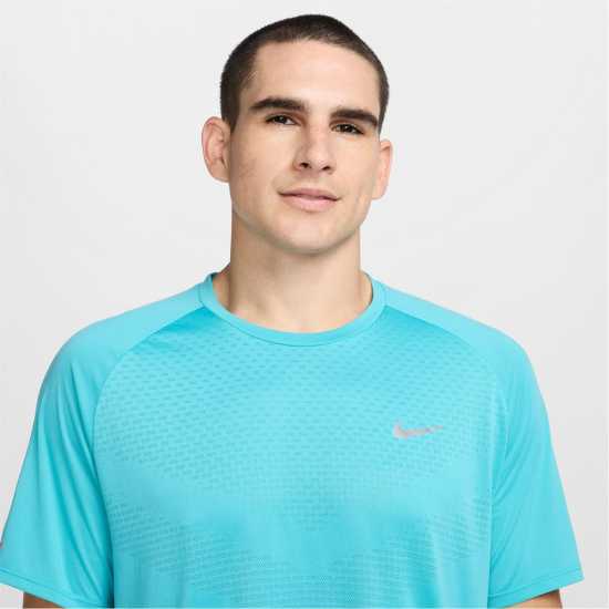 Nike Stride Short Sleeve Performance Tee Mens Кактусово синьо Атлетика