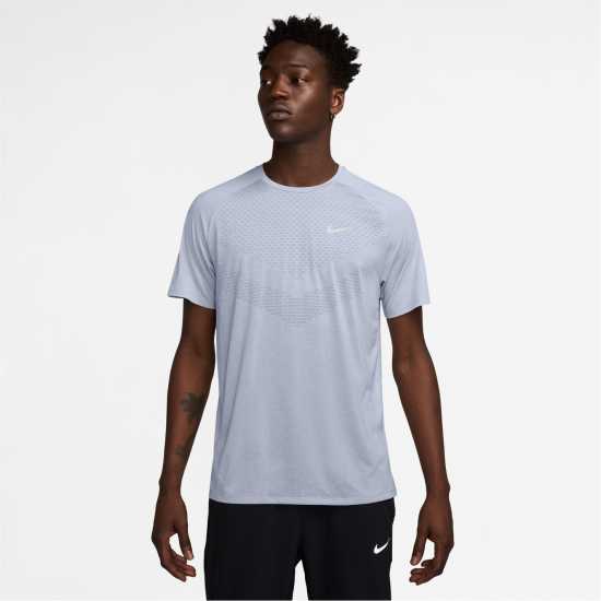 Nike Stride Short Sleeve Performance Tee Mens Ghost Blue Атлетика
