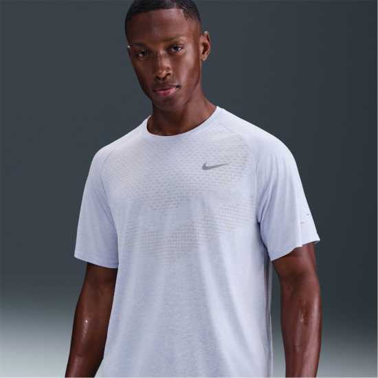 Nike Stride Short Sleeve Performance Tee Mens Ghost Blue Атлетика