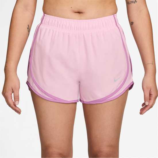 Nike Tempo Women's Dri-Fit Mid-Rise Brief-Lined Running Shorts Pink Foam 