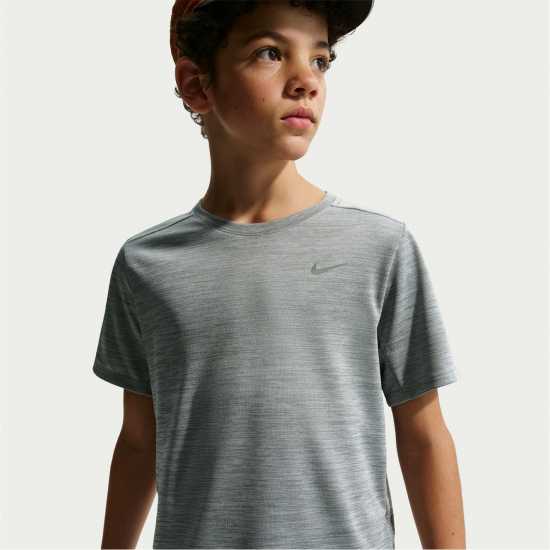 Nike Dri-Fit Miler Big Kids' (Boys') Training Top Smoke Grey 