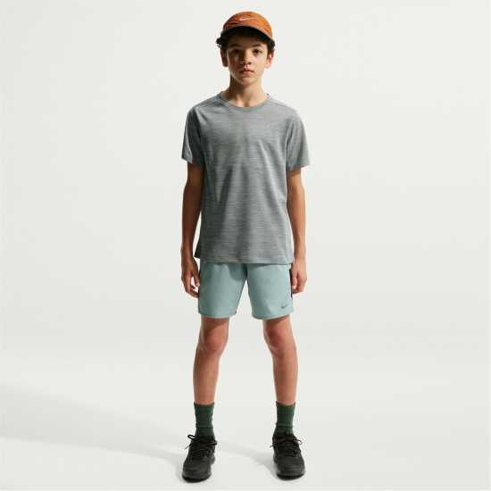 Nike Dri-Fit Miler Big Kids' (Boys') Training Top Smoke Grey 