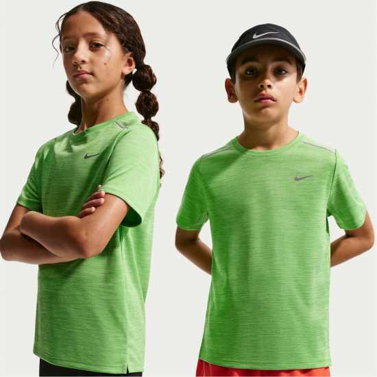 Nike Dri-Fit Miler Big Kids' (Boys') Training Top Liquid Lime 