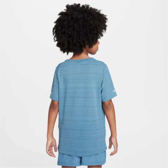 Nike Dri-FIT Miler Big Kids' (Boys') Training Top Димно синьо Детски тениски и фланелки